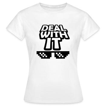 Texte Traitez-le - T-shirt Femme - blanc - Devant - AI Model Female 172 dark (172cm)
