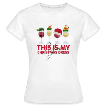 Robe de Noël - T-shirt Femme - blanc - Devant - AI Model Female 172 dark (172cm)