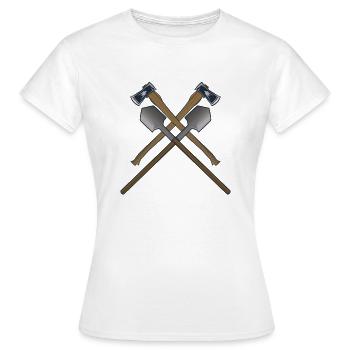 Doppel Axt doppel Spaten - Frauen T-Shirt - Weiß - Vorne - AI Model Female 172 dark (172cm)