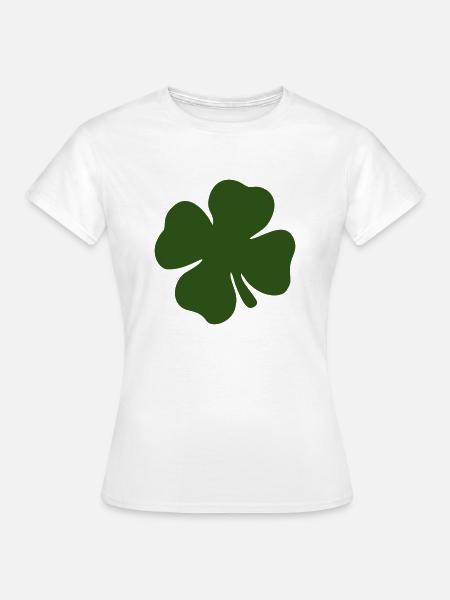 Kleeblatt komplett grün - Frauen T-Shirt - Weiß