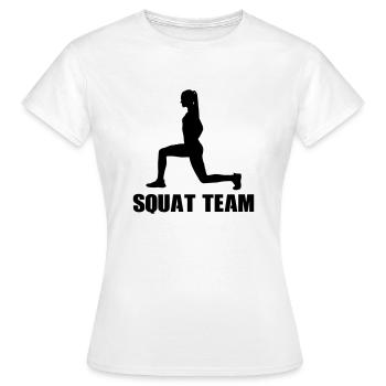 woman squat team - Frauen T-Shirt - Weiß - Vorne - AI Model Female 172 dark (172cm)