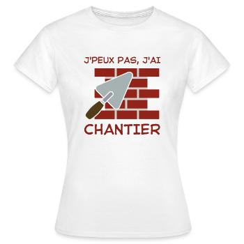 Maçon chantier - T-shirt Femme - blanc - Devant - AI Model Female 172 dark (172cm)