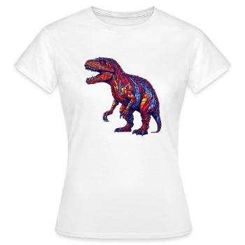 Dinosaures aux couleurs vives et vives - T-shirt Femme - blanc - Devant - AI Model Female 172 dark (172cm)