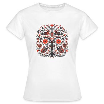 Les oiseaux vintage - T-shirt Femme - blanc - Devant - AI Model Female 172 dark (172cm)