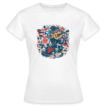 Folklore américain - T-shirt Femme - blanc - Devant - AI Model Female 172 dark (172cm)