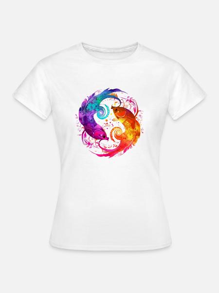 Die und der Fisch - Frauen T-Shirt - Weiß