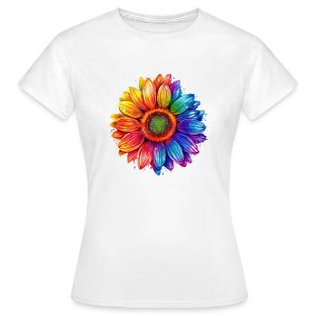 Colorful Flowers-LGBT Pride - Women's T-Shirt - white - Front - AI Model Female 172 dark (172cm)