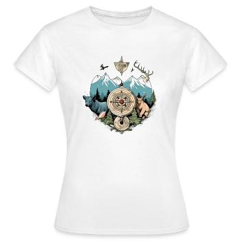 Boussole nature et animaux - T-shirt Femme - blanc - Devant - AI Model Female 172 dark (172cm)