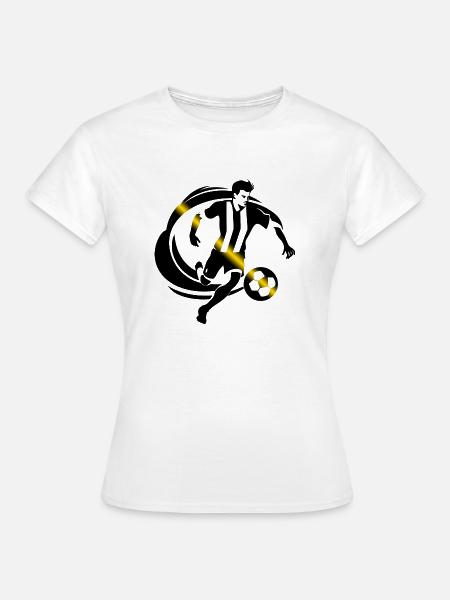 Fußballer schwarz gelb Fuß - Frauen T-Shirt - Weiß