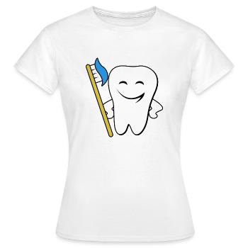 Drôle de se brosser les dents avec une brosse à dents - T-shirt Femme - blanc - Devant - AI Model Female 172 dark (172cm)