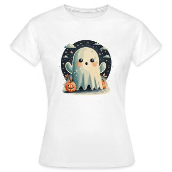 Gespenst gruselig - Frauen T-Shirt - Weiß - Vorne - AI Model Female 172 dark (172cm)