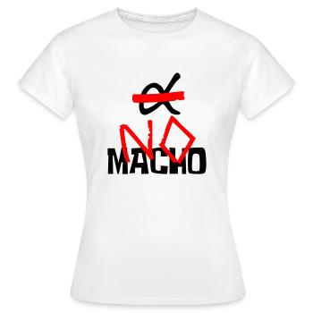 NO Macho (logo and text) - T-shirt Femme - blanc - Devant - AI Model Female 172 dark (172cm)