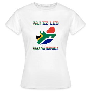 Allez LES BAFANA BAFANA Maillot de Pied - T-shirt Femme - blanc - Devant - AI Model Female 172 dark (172cm)