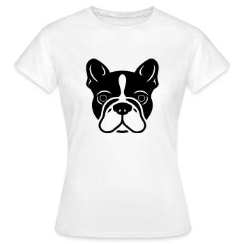 Französische Bulldogge - Frauen T-Shirt - Weiß - Vorne - AI Model Female 172 dark (172cm)