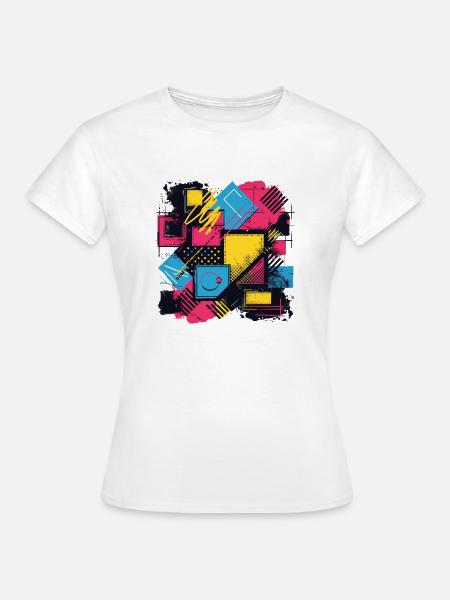 RetroSquare - Pixelated Abstraction - Women's T-Shirt - white