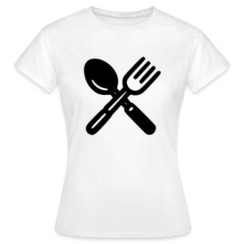 Besteck - Frauen T-Shirt - Weiß - Vorne - AI Model Female 172 dark (172cm)