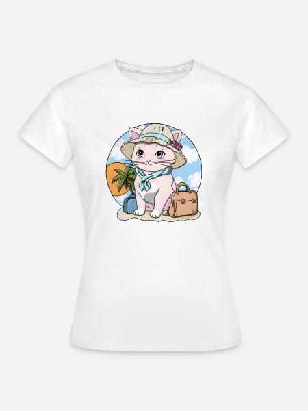 Minou sur la route2 - T-shirt Femme - blanc