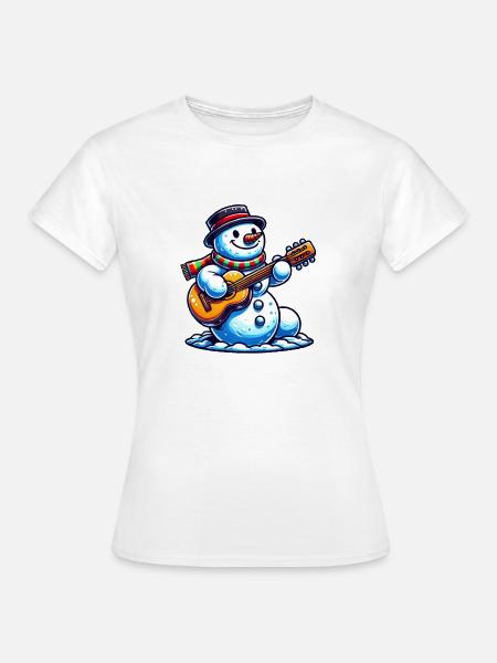 schneemann gitarre - Frauen T-Shirt - Weiß