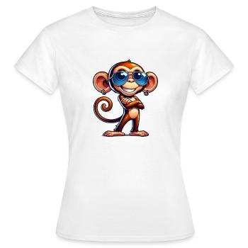 affe sonnenbrille - Frauen T-Shirt - Weiß - Vorne - AI Model Female 172 dark (172cm)