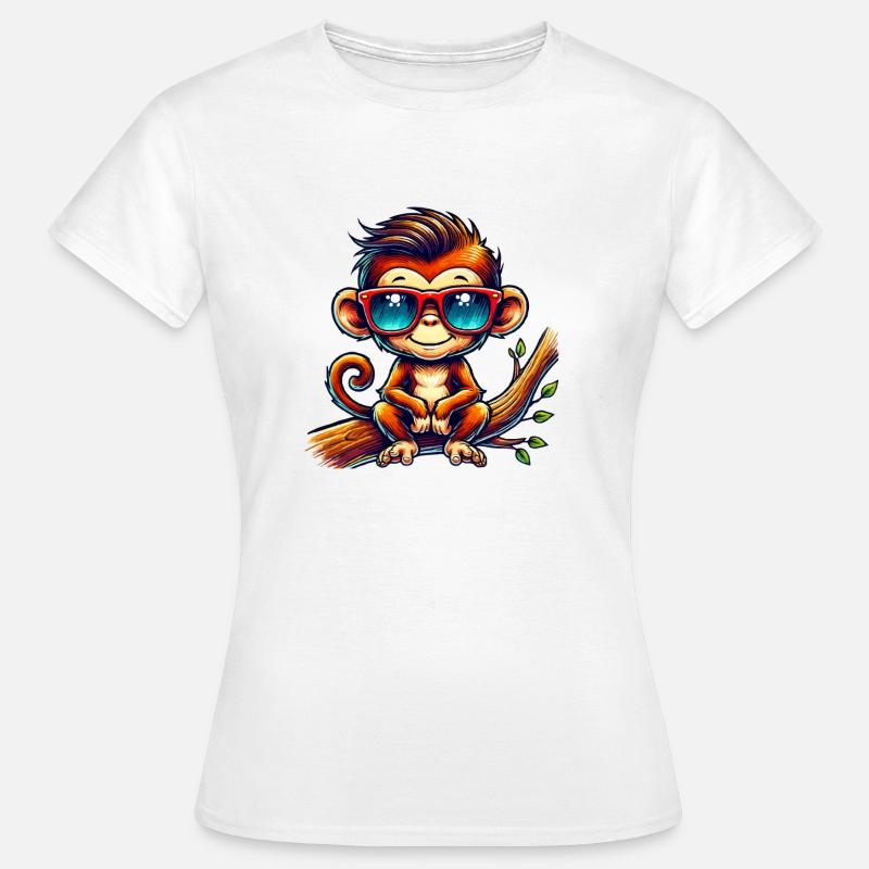 Abe Solbriller Comic - T-shirt dam - vit