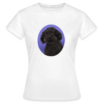 Hund Schwarzer kleiner Pudel - Frauen T-Shirt - Weiß - Vorne - AI Model Female 172 dark (172cm)