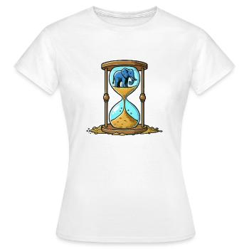 Sablier Éléphant - T-shirt Femme - blanc - Devant - AI Model Female 172 dark (172cm)