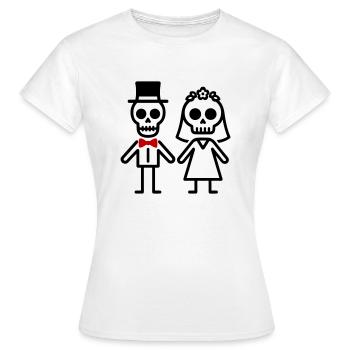Ehepaar Hochzeit Skelett - Frauen T-Shirt - Weiß - Vorne - AI Model Female 172 dark (172cm)
