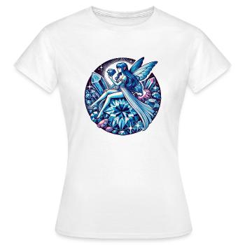 Blauer Saphir Fee Fantasy Kunst - Frauen T-Shirt - Weiß - Vorne - AI Model Female 172 dark (172cm)