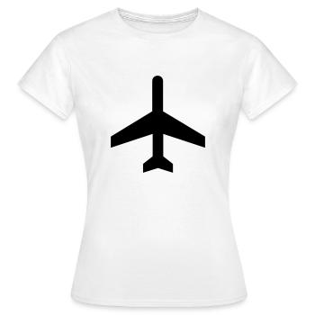 Avion, jet, aéroport, piste - T-shirt Femme - blanc - Devant - AI Model Female 172 dark (172cm)