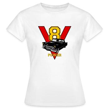 v8 - T-shirt Femme - blanc - Devant - AI Model Female 172 dark (172cm)