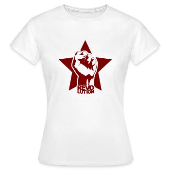 Revolution - T-shirt Femme - blanc - Devant - AI Model Female 172 dark (172cm)