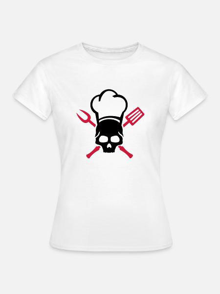 grillen__totenkopf_skull_2__f2 - Frauen T-Shirt - Weiß