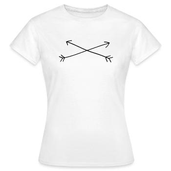 Pfeil Kreuz - Frauen T-Shirt - Weiß - Vorne - AI Model Female 172 dark (172cm)