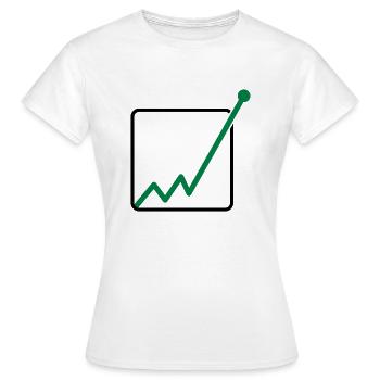 gewinn durch die decke linie diagramm pfeil aufste - Frauen T-Shirt - Weiß - Vorne - AI Model Female 172 dark (172cm)