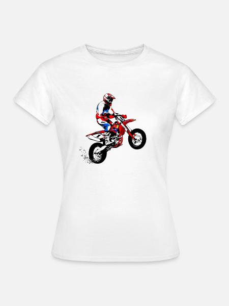 Supermoto Racer - Frauen T-Shirt - Weiß