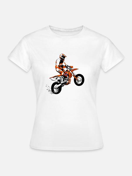 Supermoto Racer - Frauen T-Shirt - Weiß