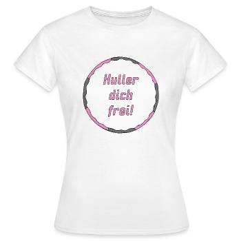 Huller dich frei! in Pink - Frauen T-Shirt - Weiß - Vorne - AI Model Female 172 dark (172cm)
