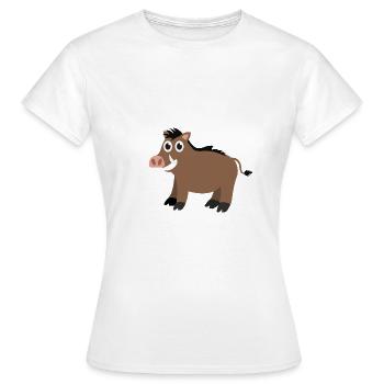 Wildschwein - Frauen T-Shirt - Weiß - Vorne - AI Model Female 172 dark (172cm)