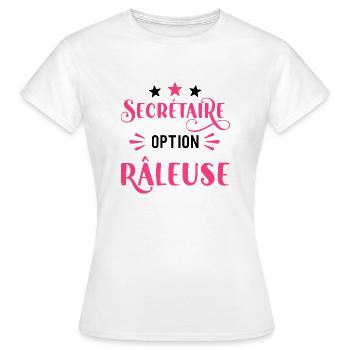 Secrétaire option râleuse. Cadeau secrétaire - T-shirt Femme - blanc - Devant - AI Model Female 172 dark (172cm)