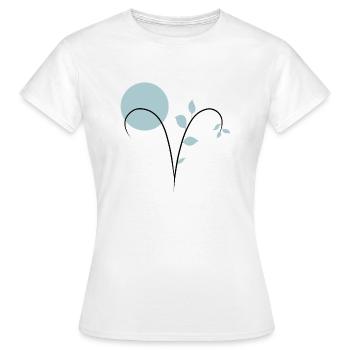 Signe astrologique bélier Aries - T-shirt Femme - blanc - Devant - AI Model Female 172 dark (172cm)