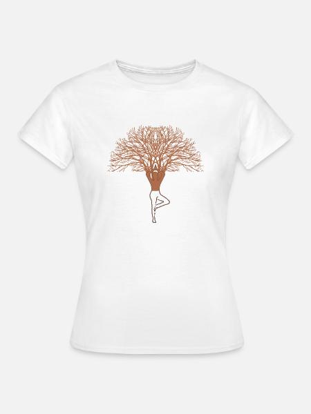 Yoga Baum Design - Frauen T-Shirt - Weiß
