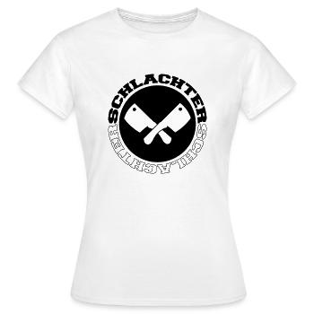 schlachter 001 - Frauen T-Shirt - Weiß - Vorne - AI Model Female 172 dark (172cm)