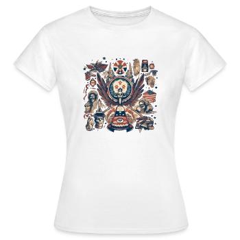 Folklore américain - T-shirt Femme - blanc - Devant - AI Model Female 172 dark (172cm)
