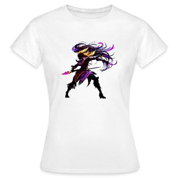 Kriegerin - Frauen T-Shirt - Weiß - Vorne - AI Model Female 172 dark (172cm)