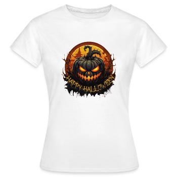 Halloween with Creepy Pumpkin Party Dress Up - Women's T-Shirt - white - Front - AI Model Female 172 dark (172cm)