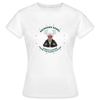 Reindeer Rebell - Frauen T-Shirt - Weiß - Vorne - AI Model Female 172 dark (172cm)