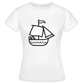 Bateau pirate - T-shirt Femme - blanc - Devant - AI Model Female 172 dark (172cm)