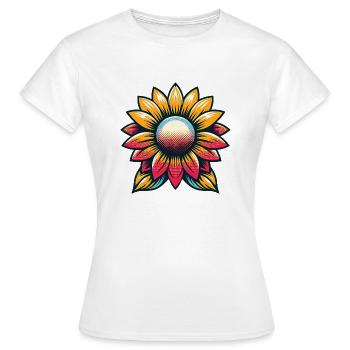 Tournesol Rétro Couleur Hippie Années 70 Été - T-shirt Femme - blanc - Devant - AI Model Female 172 dark (172cm)
