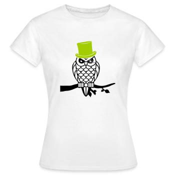owl sir - Frauen T-Shirt - Weiß - Vorne - AI Model Female 172 dark (172cm)