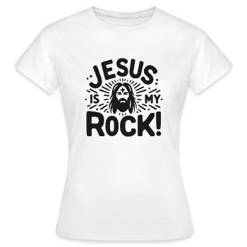 Jesus ist mein Fels in der Brandung - Frauen T-Shirt - Weiß - Vorne - AI Model Female 172 dark (172cm)